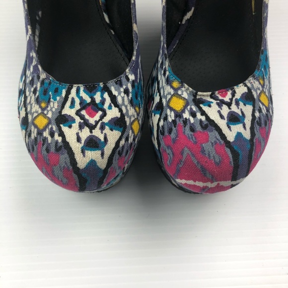 Steve Madden Pammy Tribal Multicolor Wedge 8.5M - Picture 6 of 8